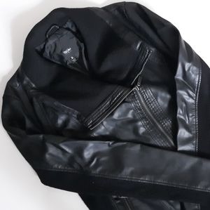Mossimo Black Faux Leather Jacket (Size Small)